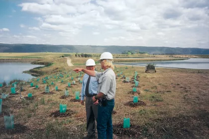 Bigger view of Quarry reclamation with TerraCottem Universal at The Penrith Lake Scheme, Australia.
