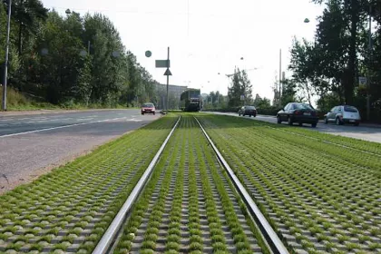 Bigger view of TerraCottem in Vihernappula pavement tram medians, Helsinki, Finland.