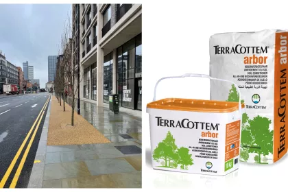 Bigger view of Green-tech use TerraCottem soil conditioning technology for prestigious Manchester ring road planting scheme