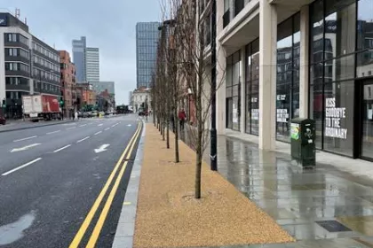Bigger view of Green-tech use TerraCottem soil conditioning technology for prestigious Manchester ring road planting scheme