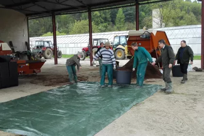 Bigger view of Preparation work prior to mixing TerraCottem Universal with the substrate.
