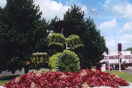 Bigger view of TerraCottem Complement application in flower beds.