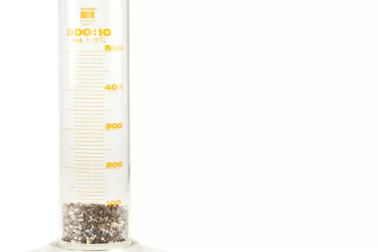 Bigger view of The product is a dry, free flowing, powdery-to-granular mixture of volcanic rock, cross-linked hydroabsorbent polymers and growth precursors enriched with soluble, slow release and synthetic nitrogen fertilizers.